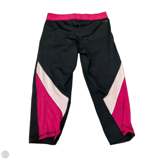 Athletic Capris By Nike In Black & Pink, Size: L