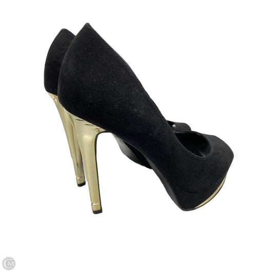 Shoes Heels Stiletto By Aldo In Black & Gold, Size: 6.5