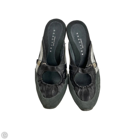 Shoes Heels Wedge By Kenneth Cole In Black & Silver, Size: 6