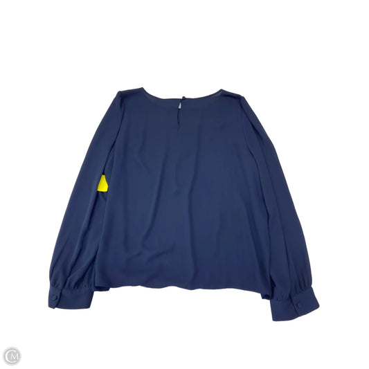 Blouse Long Sleeve By J. Crew In Navy, Size: Xxl