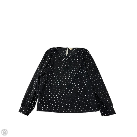 Blouse Long Sleeve By J. Crew In Polkadot Pattern, Size: Xxl