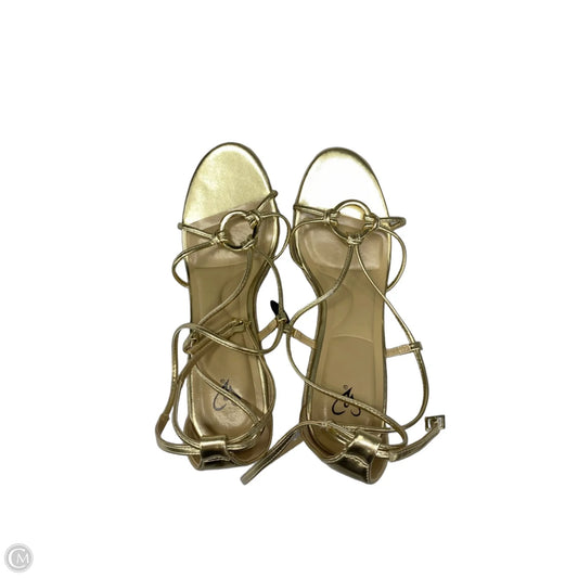 Shoes Heels Wedge By Windsor In Gold, Size: 8.5