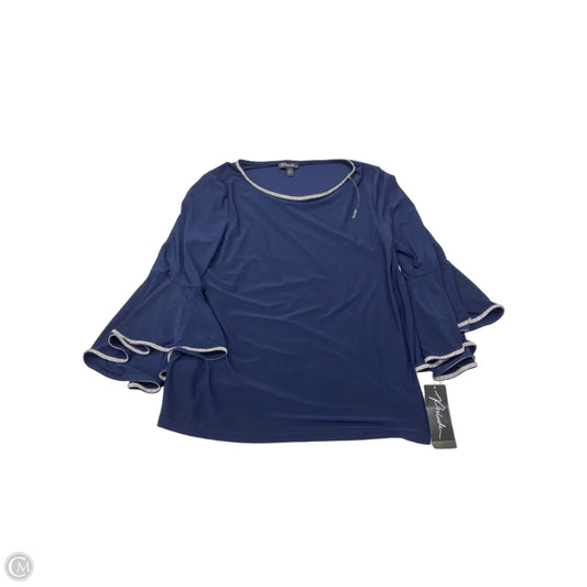 Blouse Long Sleeve By Clothes Mentor In Navy, Size: Xl