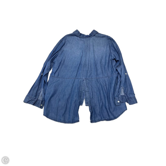 Top Long Sleeve By Nine West Apparel In Blue, Size: Xl