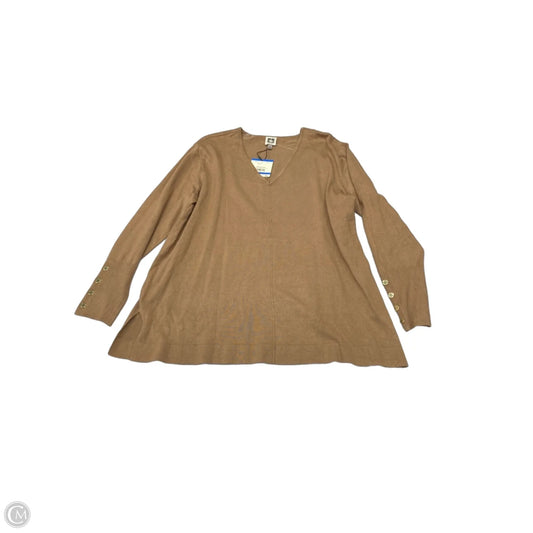 Tunic Long Sleeve By Anne Klein In Brown, Size: Xl