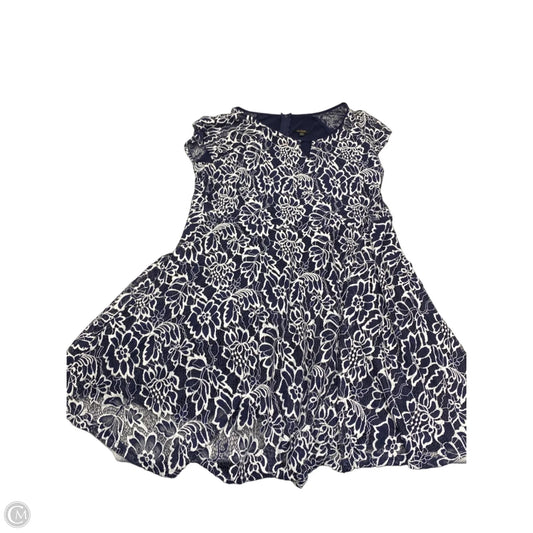 Dress Casual Midi By City Studio In Blue & White, Size: 3x