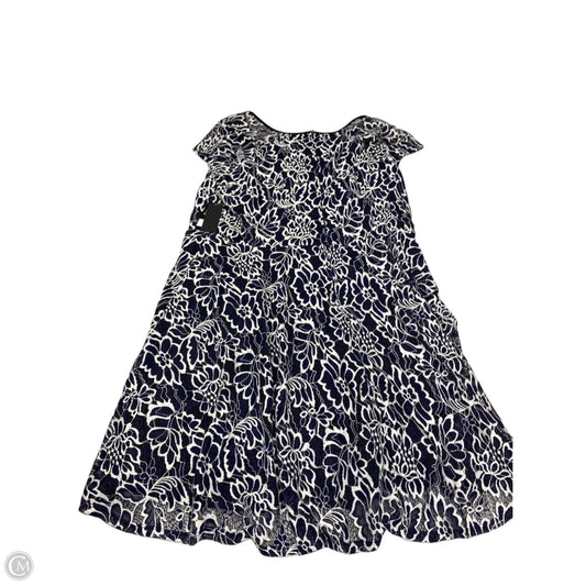 Dress Casual Midi By City Studio In Blue & White, Size: 3x