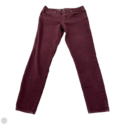 Jeans Skinny By Mossimo In Maroon, Size: 8