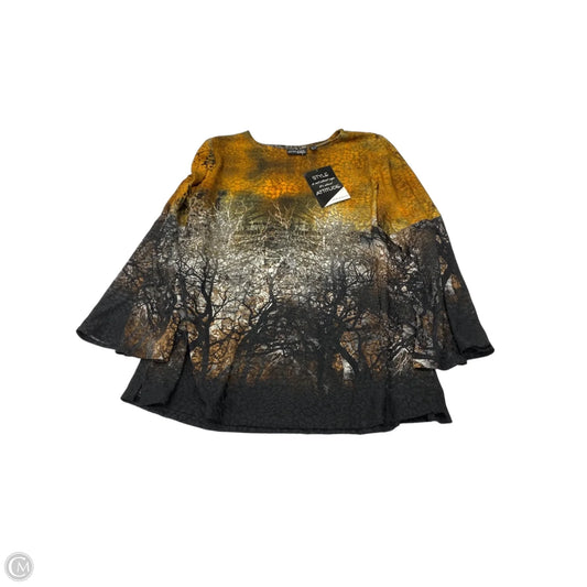 Tunic Long Sleeve By Attitude In Multi-colored, Size: 1x