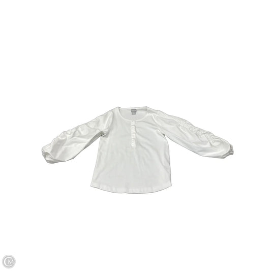 Top Long Sleeve By Chicos In White, Size: Xs