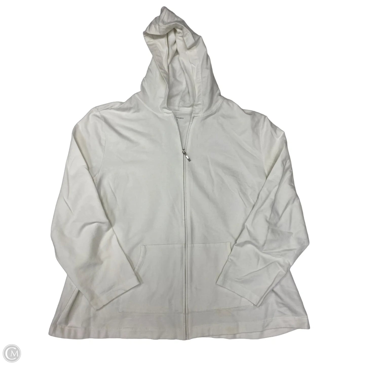 Athletic Sweatshirt Hoodie By Karen Scott In White, Size: 3x