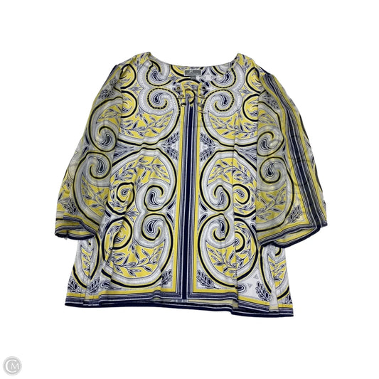 Blouse Long Sleeve By Jm Collections In Yellow, Size: Xl