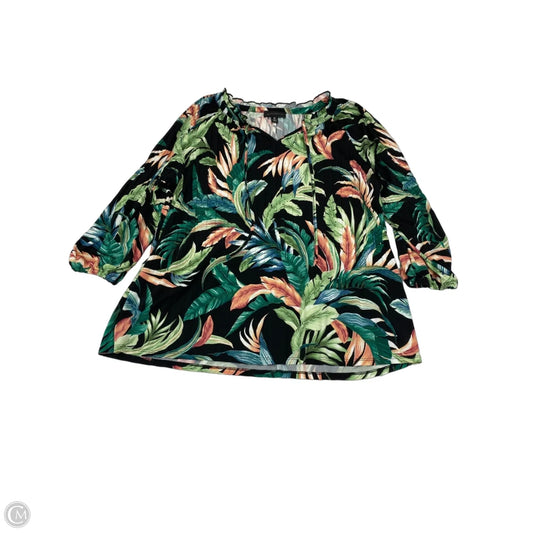 Blouse Long Sleeve By Investments In Multi-colored, Size: M