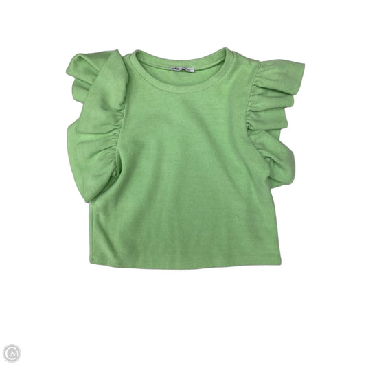 Top Short Sleeve By Zara In Green, Size: M