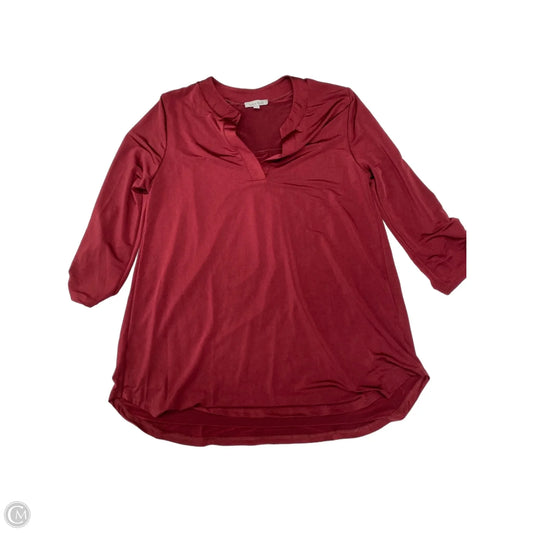 Top Long Sleeve By White Birch In Maroon, Size: S