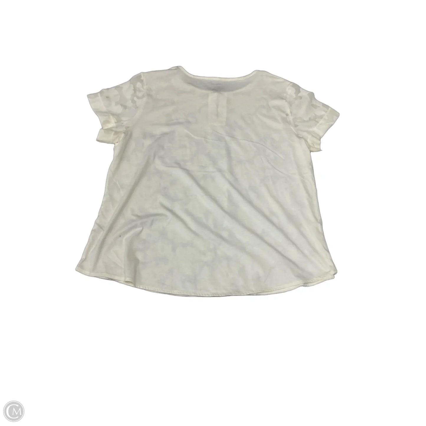 Blouse Short Sleeve By Van Heusen In Cream, Size: Xl