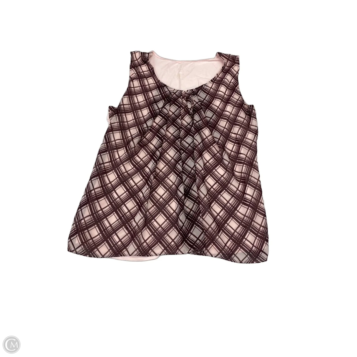 Blouse Sleeveless By New York And Co In Brown & Pink, Size: L