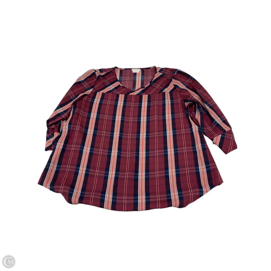 Blouse Long Sleeve By Van Heusen In Multi-colored, Size: Xl