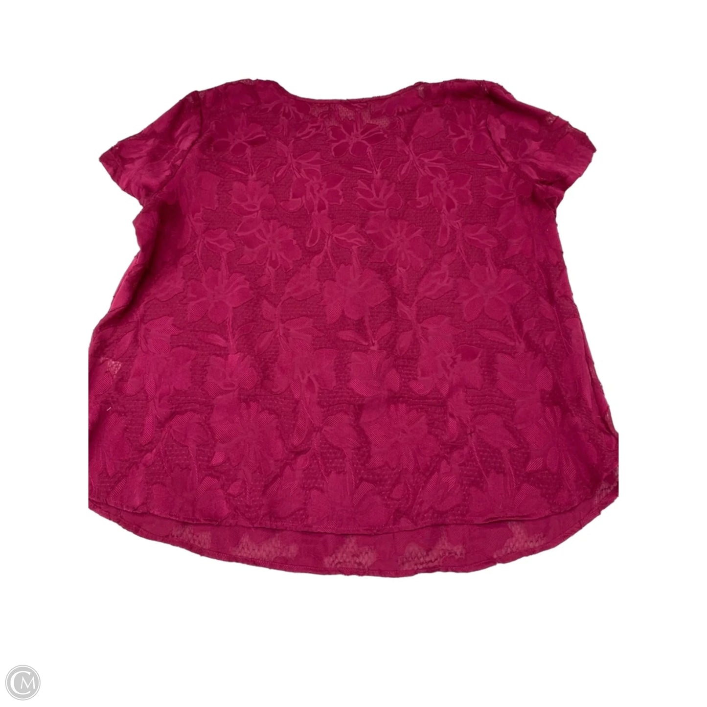 Blouse Short Sleeve By Van Heusen In Maroon, Size: Xl