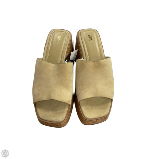 Shoes Heels Wedge By Zara In Beige, Size: 7.5