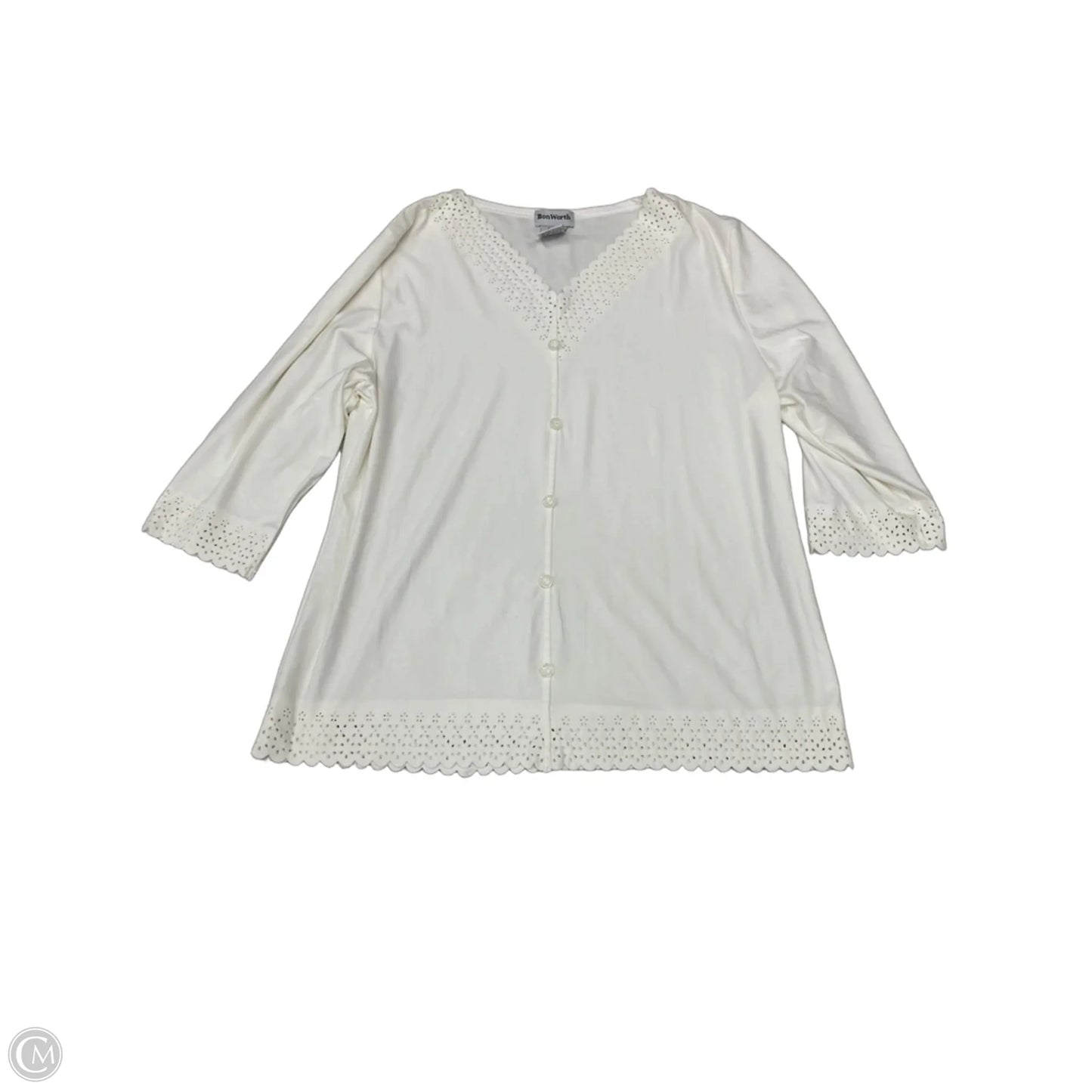 Top Long Sleeve By Bohme In Cream, Size: Sp