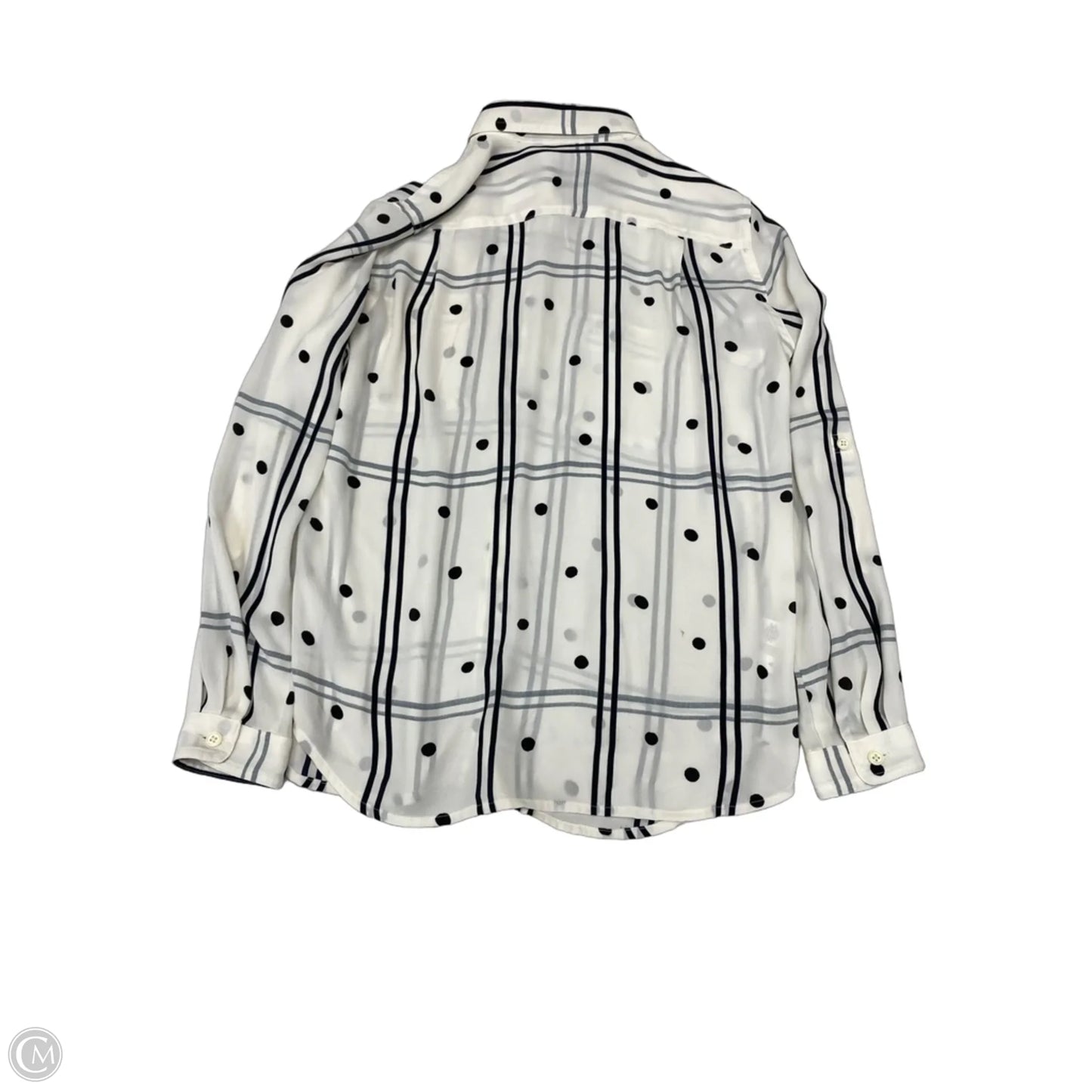 Blouse Long Sleeve By Loft In Polkadot Pattern, Size: Sp
