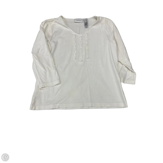 Top 3/4 Sleeve By Liz Claiborne In Cream, Size: Sp