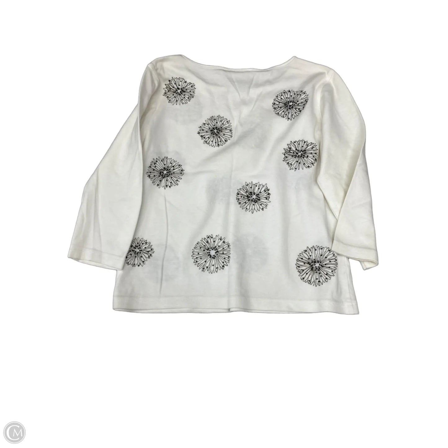 Top 3/4 Sleeve By Talbots In Black & Cream, Size: Sp