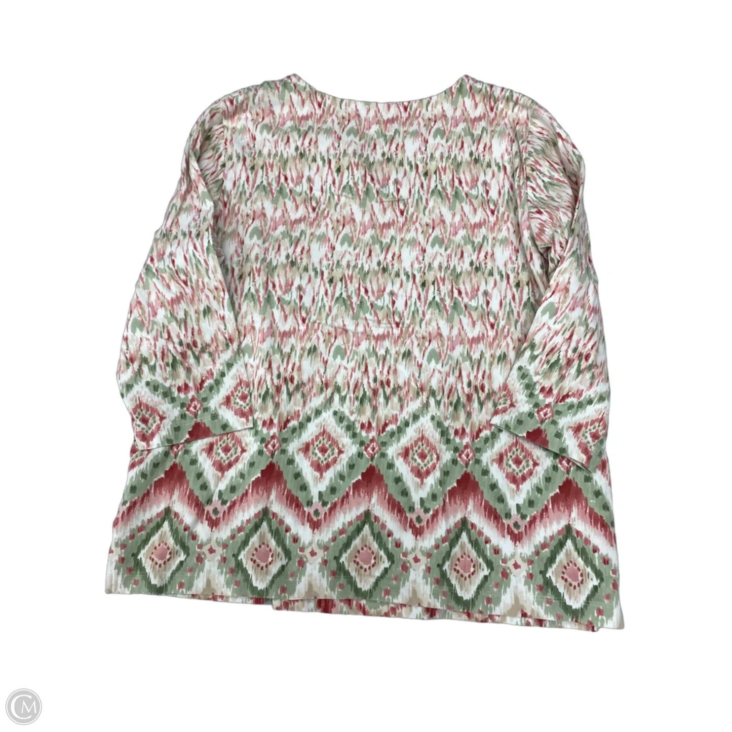 Top 3/4 Sleeve By Alfred Dunner In Green & Pink, Size: S
