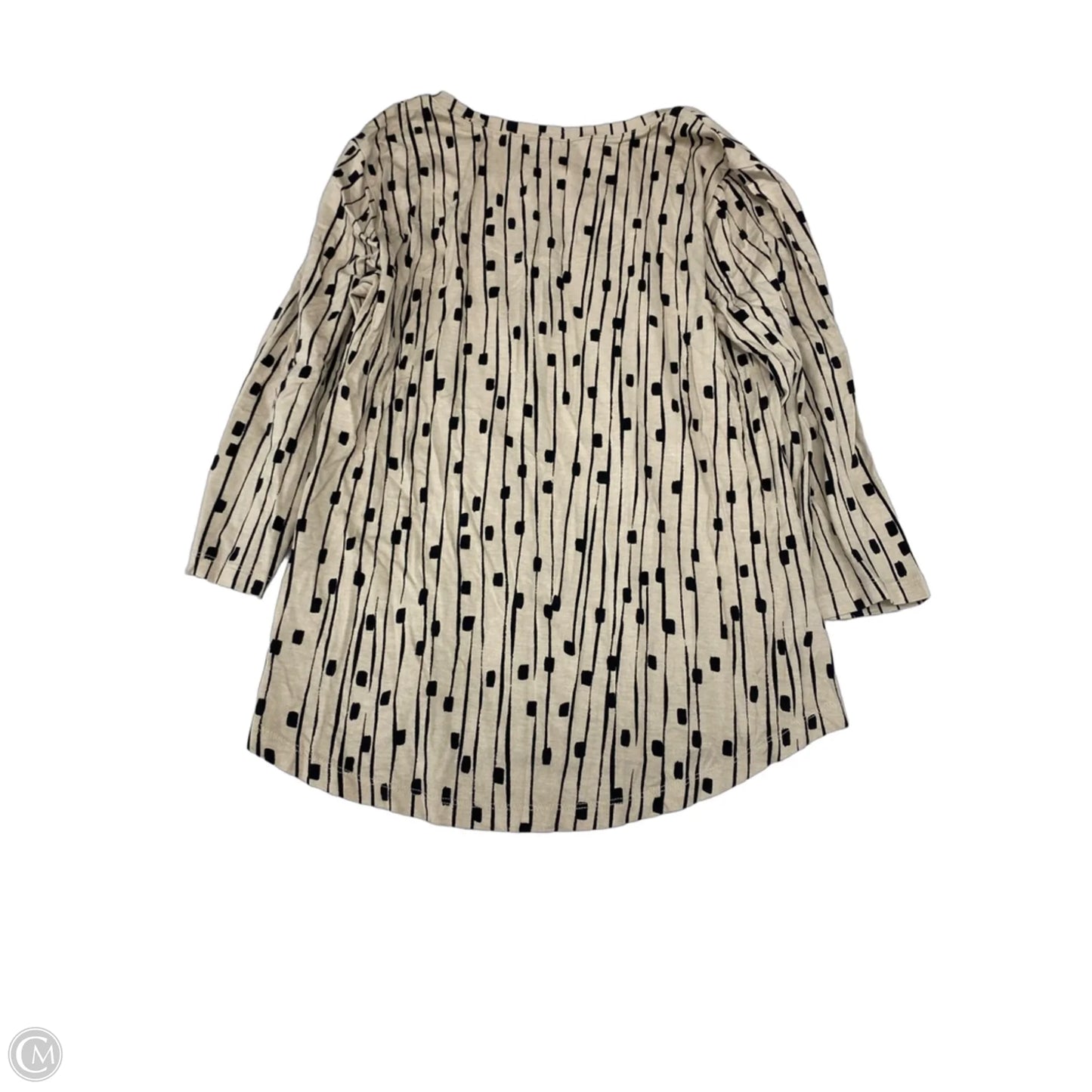Blouse 3/4 Sleeve By Jm Collections In Black & Tan, Size: Sp