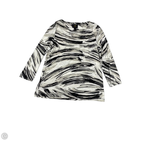 Blouse 3/4 Sleeve By Jm Collections In Black & Cream, Size: Sp