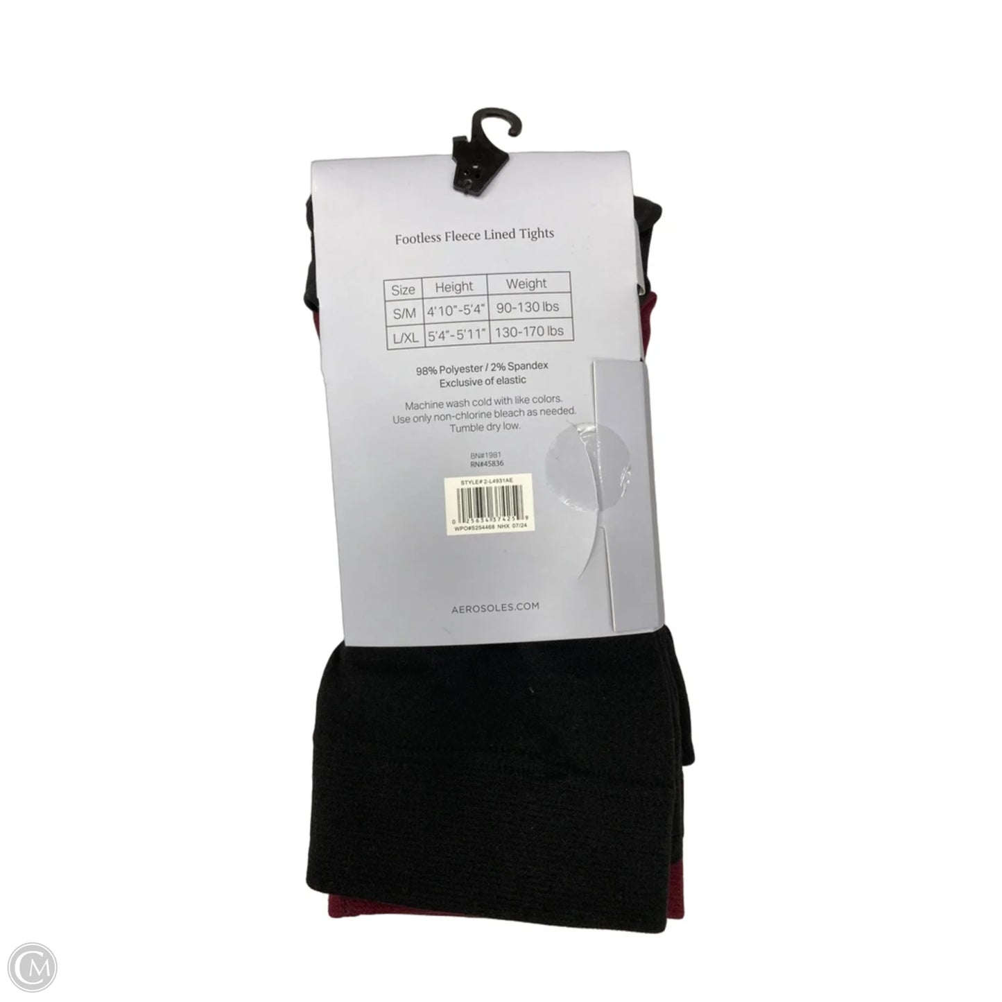 Tights By Aerosoles In Black & Red, Size: S