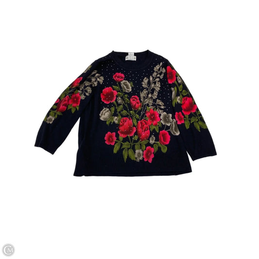 Sweater By Rebecca Malone In Floral Print, Size: Mp