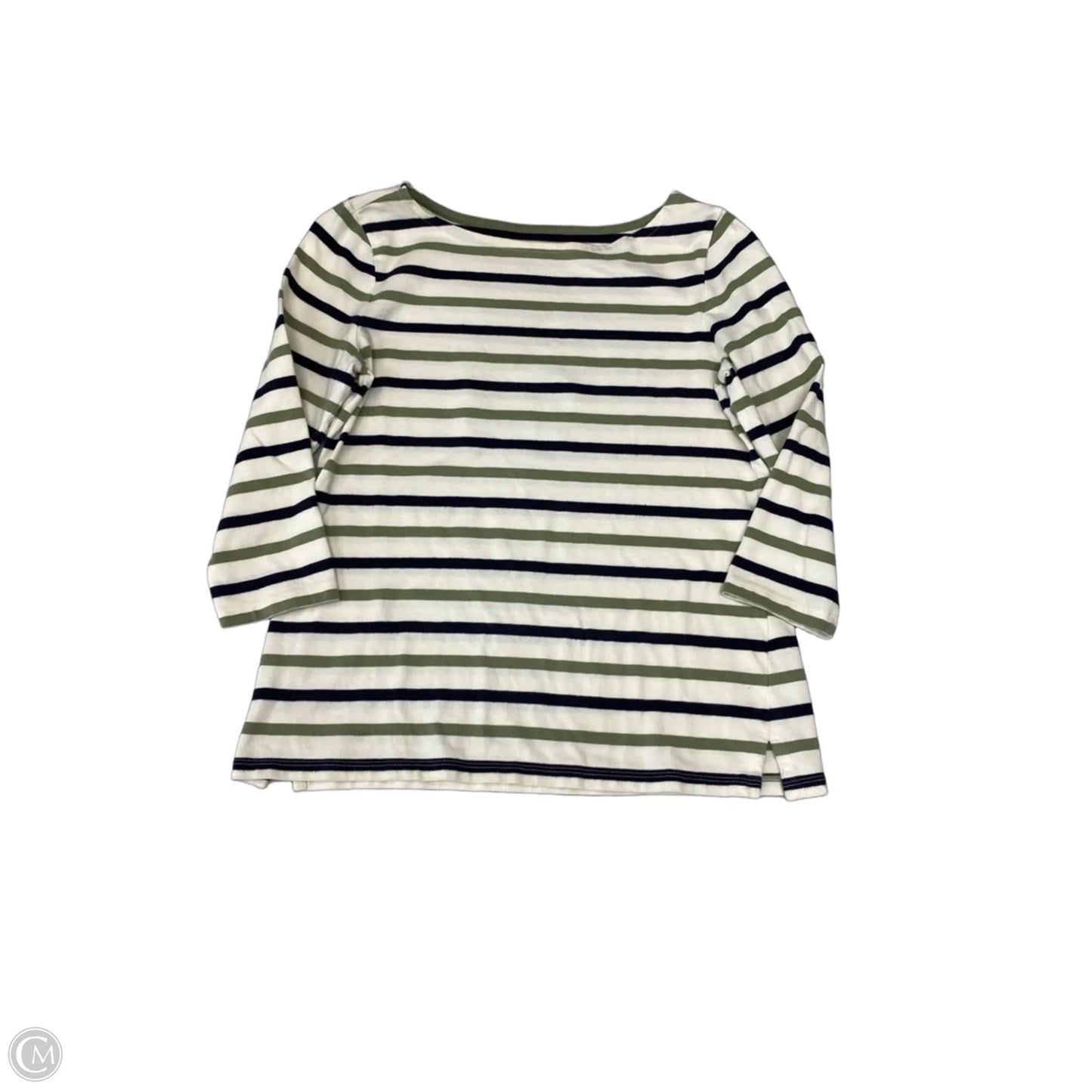 Top 3/4 Sleeve By Talbots In Striped Pattern, Size: Sp