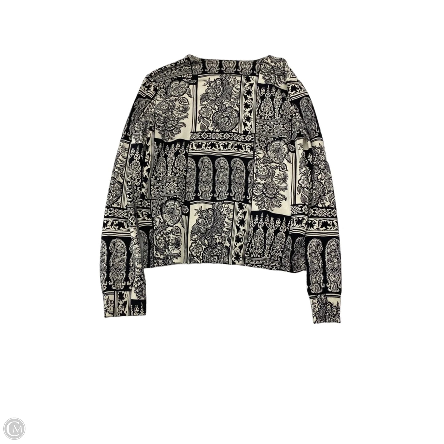 Cardigan By Oliver Perry In Black & Cream, Size: Sp
