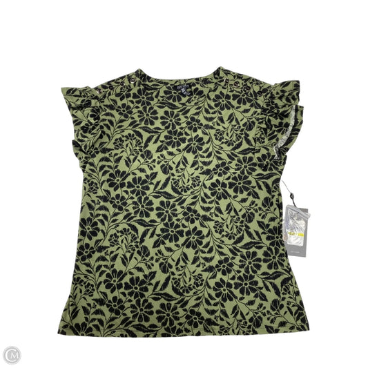 Blouse Short Sleeve By Jones New York In Black & Green, Size: M