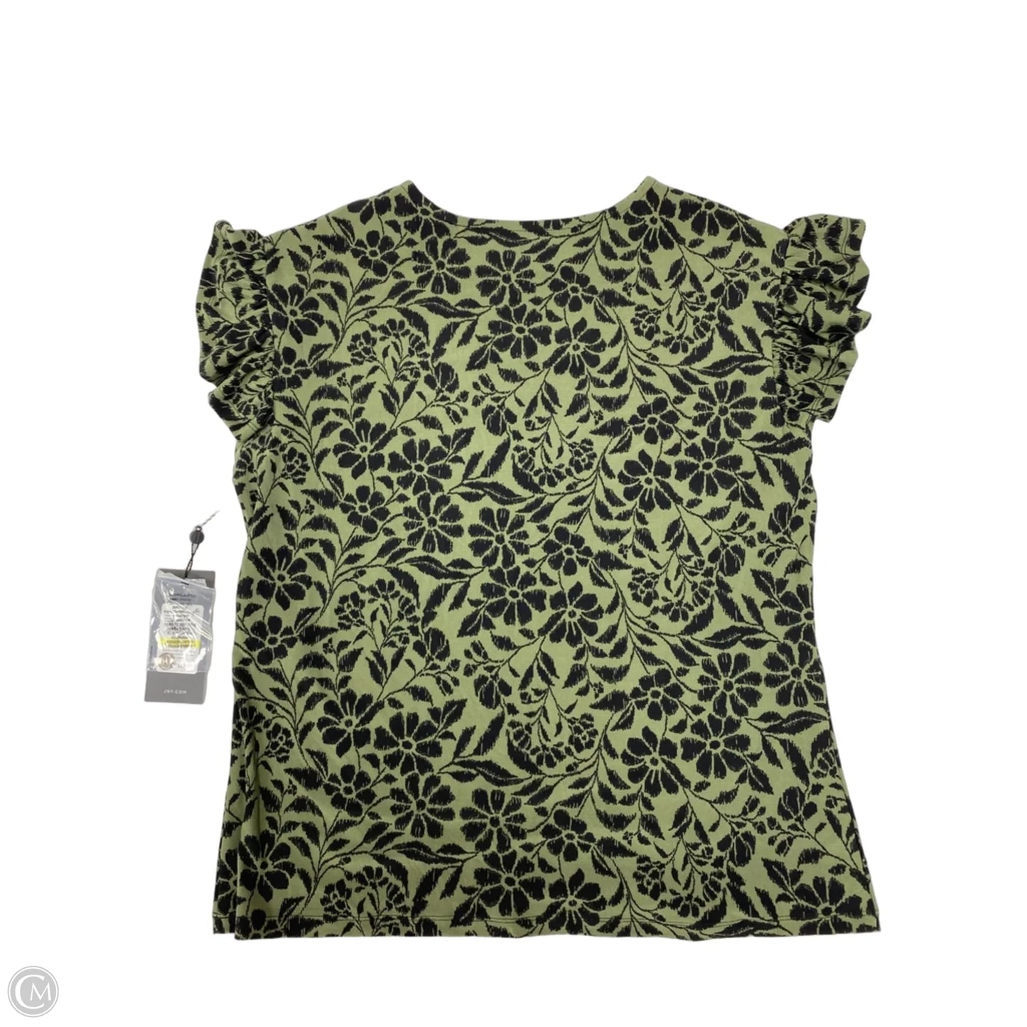 Blouse Short Sleeve By Jones New York In Black & Green, Size: M