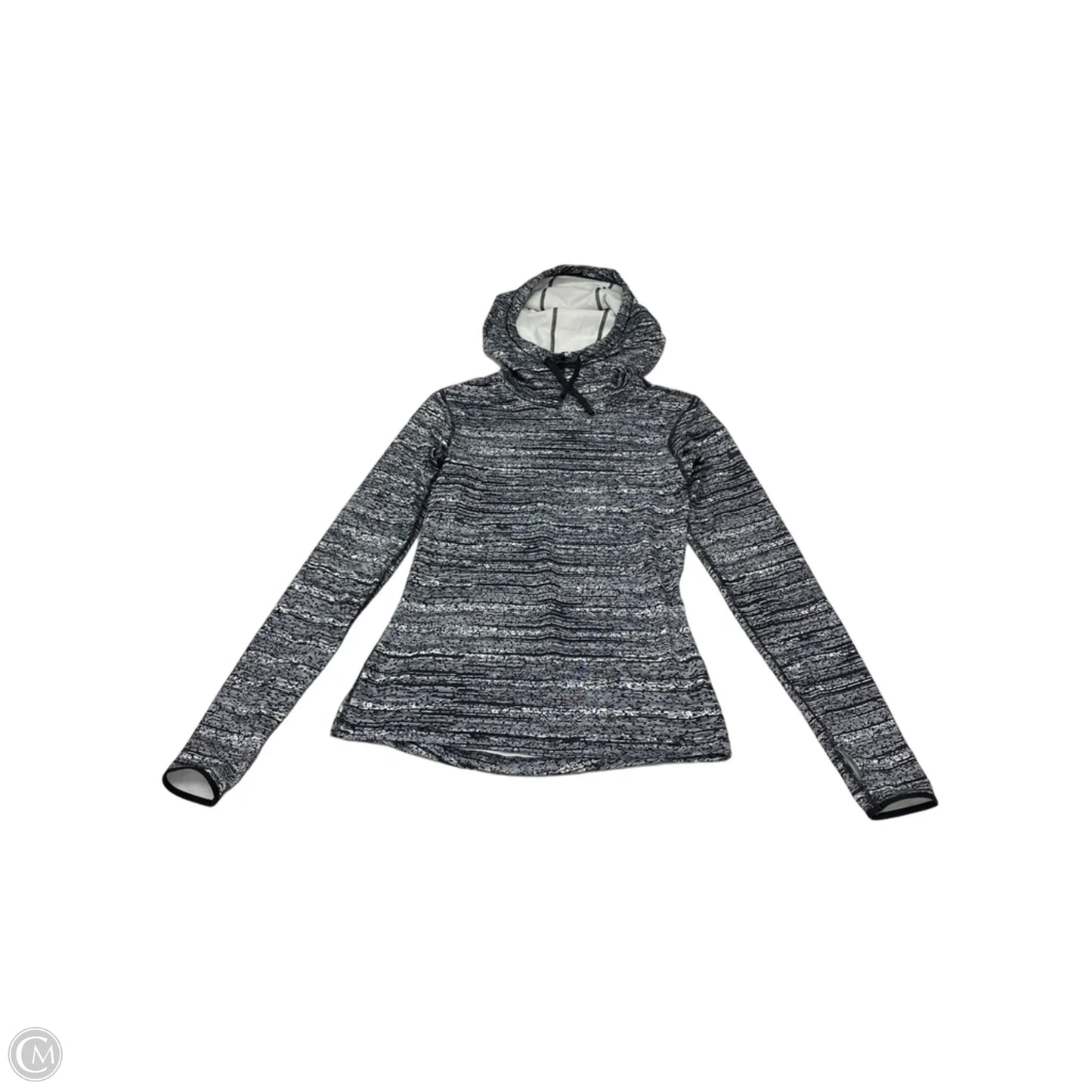 Athletic Sweatshirt Hoodie By Nike In Black & White, Size: S