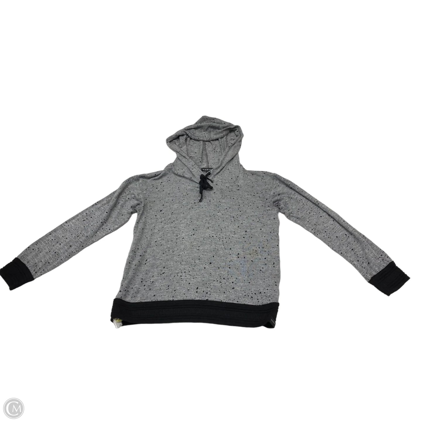 Sweatshirt Hoodie By Clothes Mentor In Black & Grey, Size: S