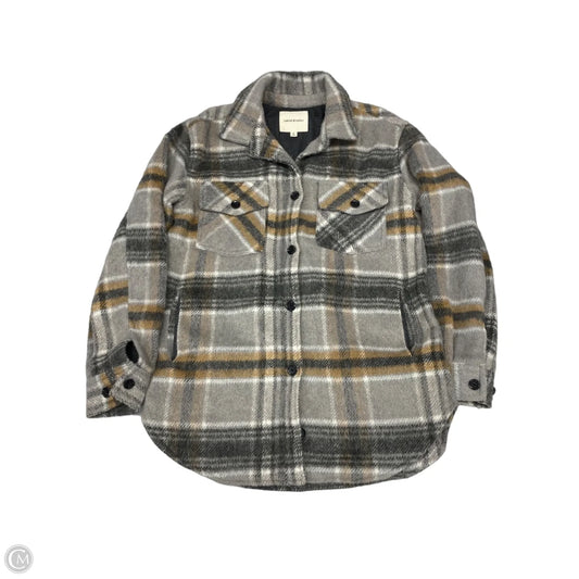 Jacket Fleece By Thread And Supply In Grey & Tan, Size: S