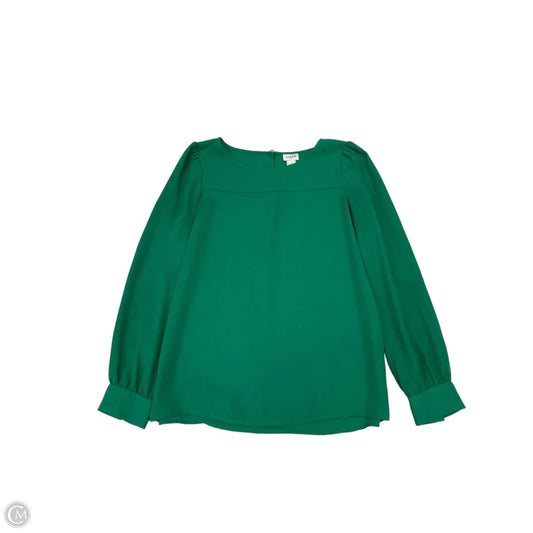 Blouse Long Sleeve By J. Crew In Green, Size: Xs