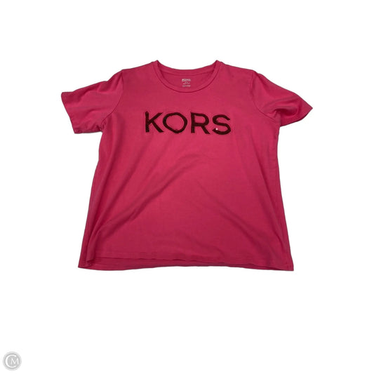 Top Short Sleeve Designer By Michael Kors In Pink, Size: Xl