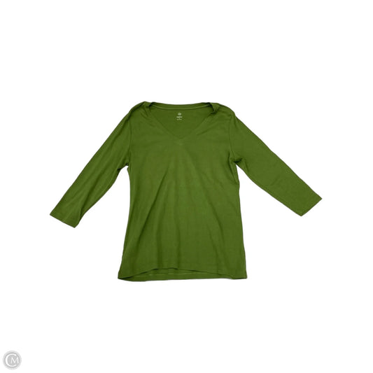 Top Long Sleeve By Caslon In Green, Size: Xl