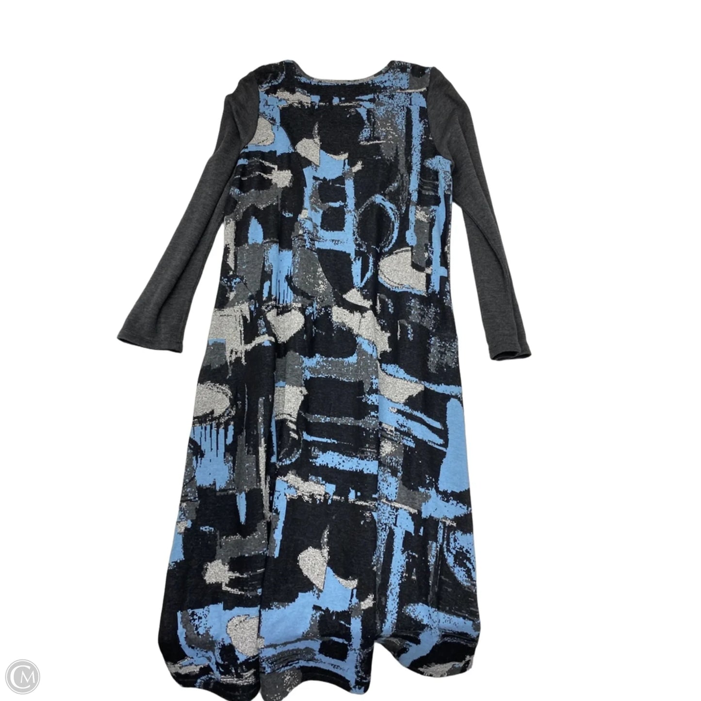 Dress Casual Maxi By Parsley & Sage In Blue & Grey, Size: L