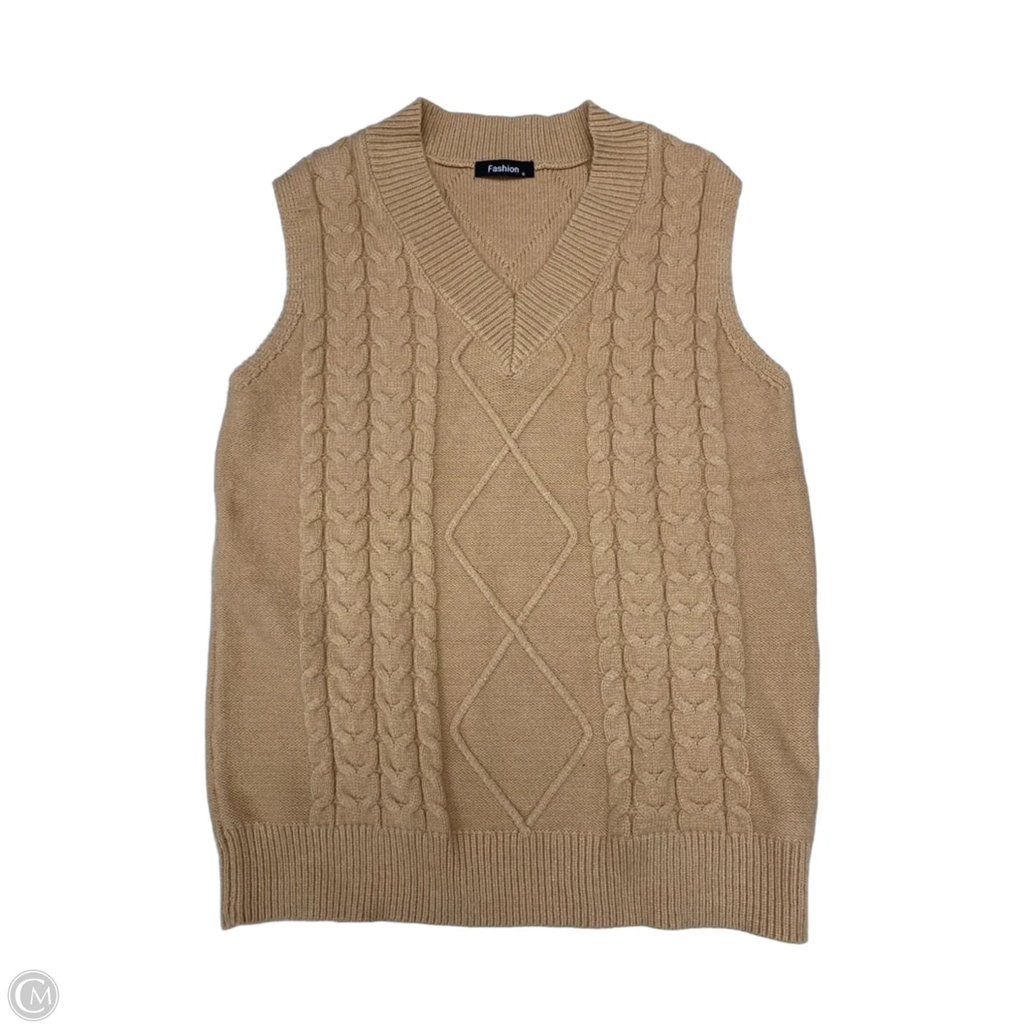 Vest Sweater By Clothes Mentor In Tan, Size: S
