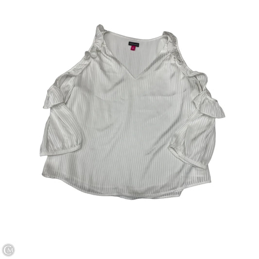 Blouse 3/4 Sleeve By Vince Camuto In White, Size: Xl
